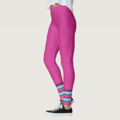 Mooie blauw en roze lijnen Leggings (Links)