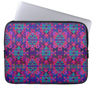 Mooie Blauw en Roze Zuidwestelijke Stijl Laptop Sleeve