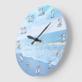 Mooie blauw en turkooise Beach Wall Clock Grote Klok (Hoek)
