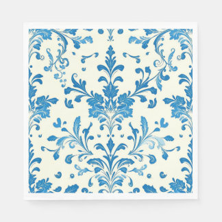 Mooie blauw en wit design papier servet