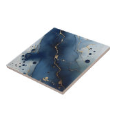 Mooie blauw gouden huis tegels tegeltje (Zijkant)