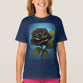 Mooie blauw roos ontworpen t-shirt (Voorkant)