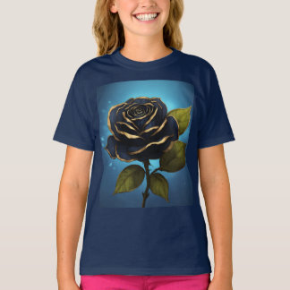 Mooie blauw roos ontworpen t-shirt