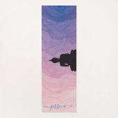 Mooie Blauw Roze Paarse Ombre Buddha Custom Yogamat (Voorkant)