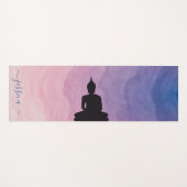 Mooie Blauw Roze Paarse Ombre Buddha Custom Yogamat (Voorkant (horizontaal))