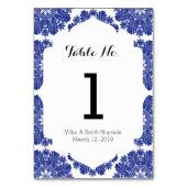 Mooie Blauw & Wit Barokke Trouwsuite Kaart (Voorkant)