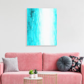 Mooie blauw wit geschilderde zeeen canvas print (Insitu (Woonkamer))
