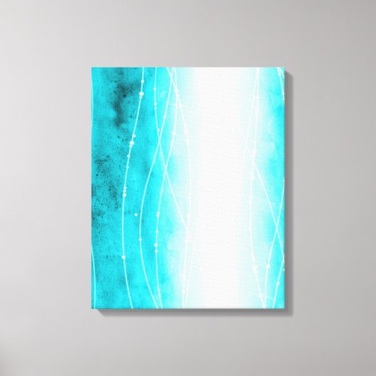 Mooie blauw wit geschilderde zeeen canvas print (Voorkant)