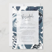 Mooie Blauw-witte Bloemen Bruids Brunch Kaart (Voorkant)