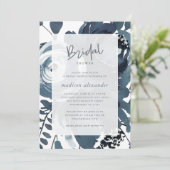 Mooie blauw-witte bloemen Vrijgezellenfeest Kaart (Staand voorkant)