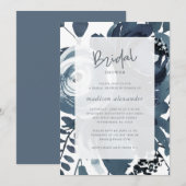 Mooie blauw-witte bloemen Vrijgezellenfeest Kaart (Voorkant / Achterkant)