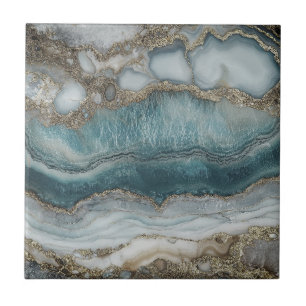 Mooie blauw zilveren huis tegels tegeltje