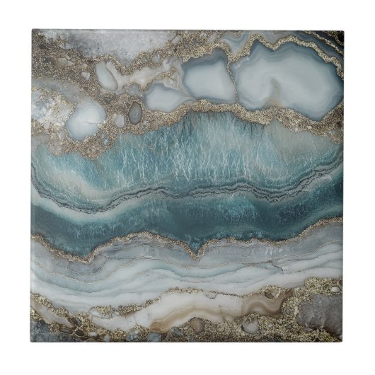 Mooie blauw zilveren huis tegels tegeltje (Voorkant)