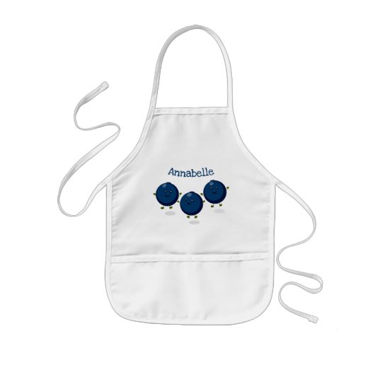 Mooie blauwbessen cartoon illustratie kinder schort (Voorkant)