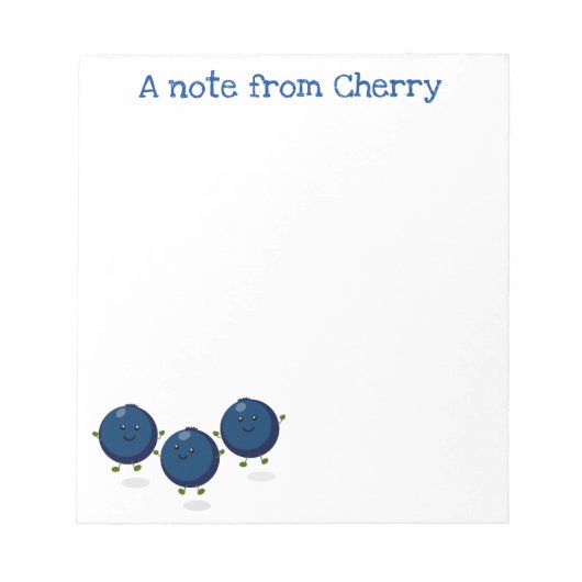 Mooie blauwbessen cartoon illustratie notitieblok (Voorkant)