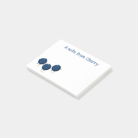 Mooie blauwbessen cartoon illustratie post-it® notes (Schuin)