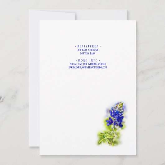 Mooie Blauwbijtbloem, modern, sparen de datum Kaart (Achterkant)