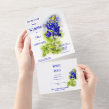 Mooie blauwbonnetvlies, modern huwelijk