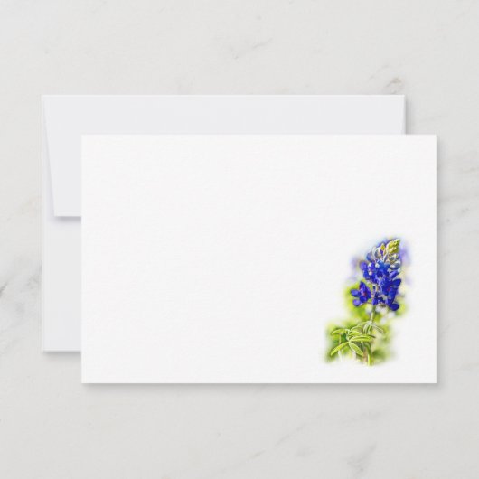 Mooie blauwbonnetvlies, moderne bruiloft, bedankkaart (Achterkant)