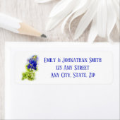 Mooie blauwbonnetvlies, moderne bruiloft, etiket (Insitu)