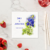 Mooie blauwbonnetvlies, moderne bruiloft, servet (Insitu)