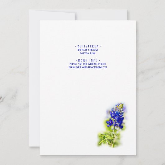 Mooie blauwbonnetvlies, moderne koppeloep kaart (Achterkant)