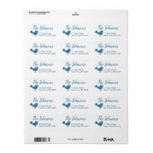 Mooie Blauwborst Retouradreslabels Etiket (Full Sheet)