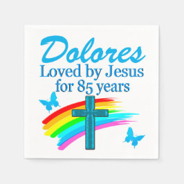 MOOIE BLAUWE 85E PARTIJ GEPERSONALISEERDE SERVETTE SERVETTEN