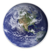 Mooie Blauwe Aarde Zonnestelsel Planeet Huis Keramische Knop (Voorkant)