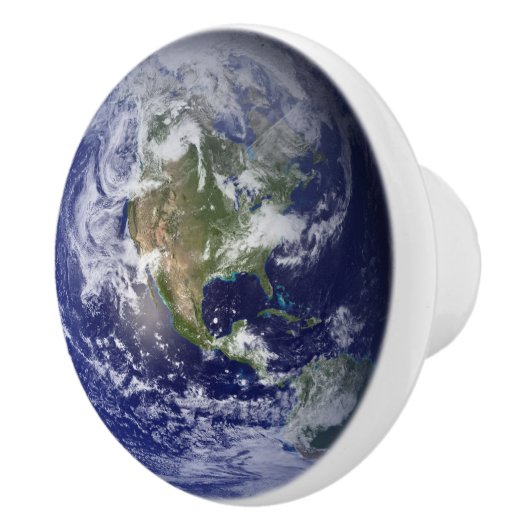 Mooie Blauwe Aarde Zonnestelsel Planeet Huis Keramische Knop (Rechts)