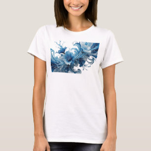 Mooie Blauwe ABSTRACTE KUNST Modeprint T-shirt