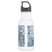 Mooie Blauwe Abstracte Kunst Spletters Waterfles (Achterkant)