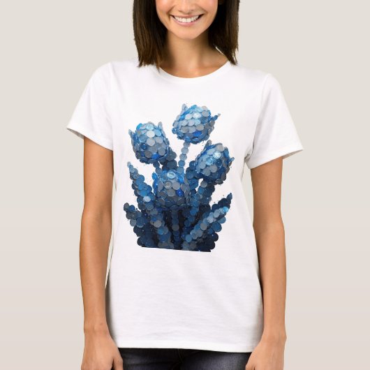 Mooie Blauwe ABSTRACTE KUNST Statement Design T-shirt (Voorkant)