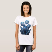 Mooie Blauwe ABSTRACTE KUNST Statement Design T-shirt (Voorkant volledig)
