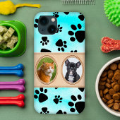 Mooie Blauwe achtergrond met poten, aangepaste hui Case-Mate iPhone Case