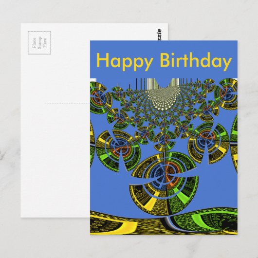 Mooie Blauwe Afrikaanse Traditionele Etnische Vect Briefkaart (Voorkant / Achterkant)