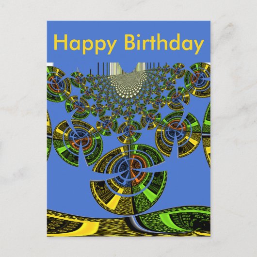 Mooie Blauwe Afrikaanse Traditionele Etnische Vect Briefkaart (Voorkant)