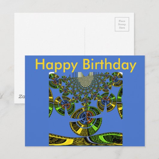 Mooie Blauwe Afrikaanse Traditionele Etnische Vect Briefkaart (Voorkant / Achterkant)