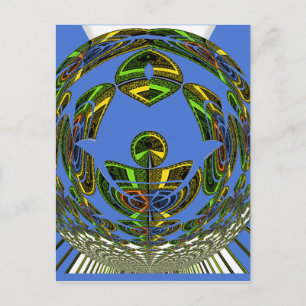 Mooie Blauwe Afrikaanse Traditionele Etnische Vect Briefkaart