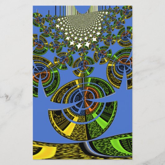 Mooie Blauwe Afrikaanse Traditionele Etnische Vect Briefpapier (Voorkant)