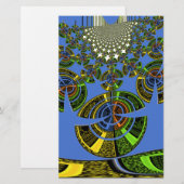 Mooie Blauwe Afrikaanse Traditionele Etnische Vect Briefpapier (Voorkant / Achterkant)