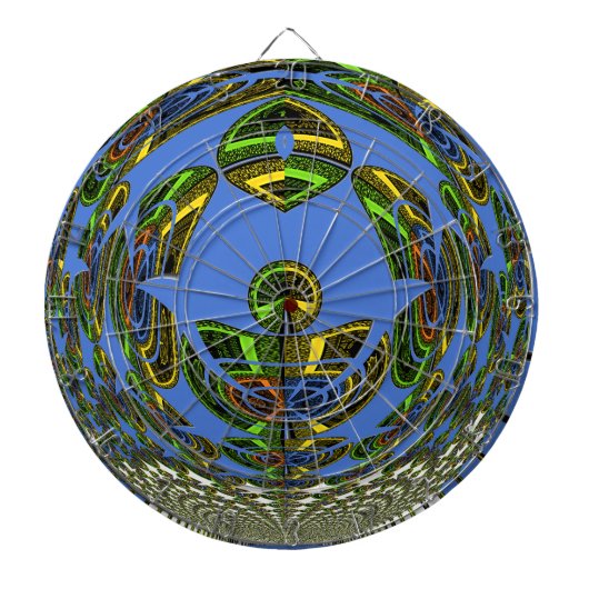 Mooie Blauwe Afrikaanse Traditionele Etnische Vect Dartbord (Voorkant)