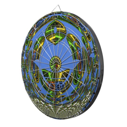 Mooie Blauwe Afrikaanse Traditionele Etnische Vect Dartbord (Voorkant Rechts)