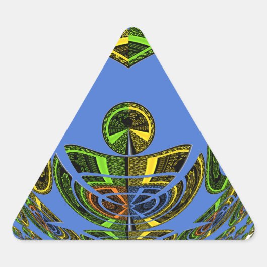 Mooie Blauwe Afrikaanse Traditionele Etnische Vect Sticker (Voorkant)