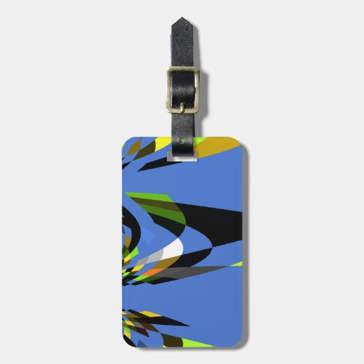 Mooie Blauwe Afrikaanse Tribal Motief Patroon Art  Bagagelabel (Voorkant verticaal)