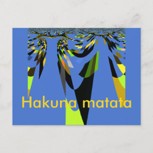 Mooie Blauwe Afrikaanse Tribal Motief Patroon Art  Briefkaart