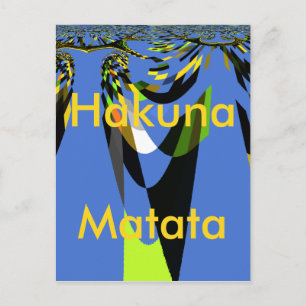 Mooie Blauwe Afrikaanse Tribal Motief Patroon Art  Briefkaart