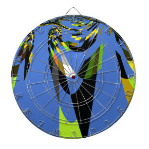 Mooie Blauwe Afrikaanse Tribal Motief Patroon Art  Dartbord