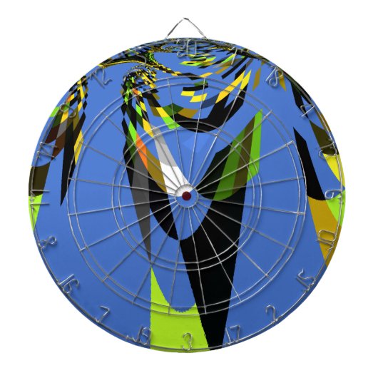 Mooie Blauwe Afrikaanse Tribal Motief Patroon Art  Dartbord (Voorkant)