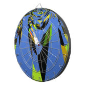 Mooie Blauwe Afrikaanse Tribal Motief Patroon Art  Dartbord (Voorkant Rechts)